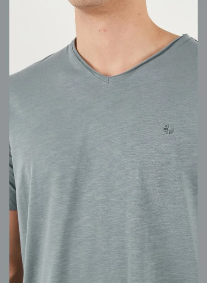 Buratti  Buratti Cotton Slim Fit V-Neck T-Shirt Men's T-Shirt 5902719 for Men | Best Price UAE