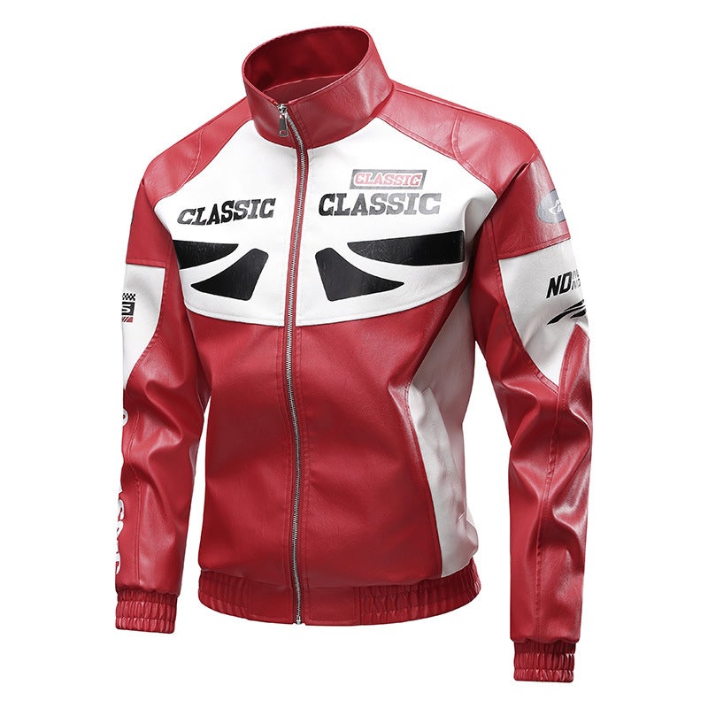 American Style Pu Leather Jacket Coat Men'S Street Pilot Biker Suit Fashionable Loose Puffy Handsome Jacket Men'S Coat - Image 1