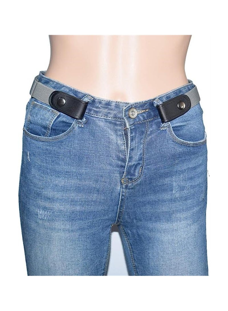 SYOSI Elastic Waist Chain Belts No Buckle Stretch Belt Adjustable Invisible Belt Elastic Belt No Bulge No Hassle Buckle free Pant Belt for Jeans Dresses Women Or Men 2pcs Grey Coffee  - Image 5