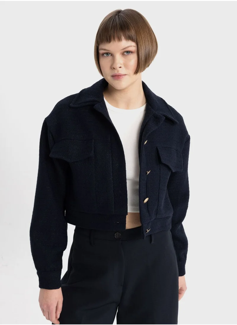 ديفاكتو Bomber Shirt Collar Blazer