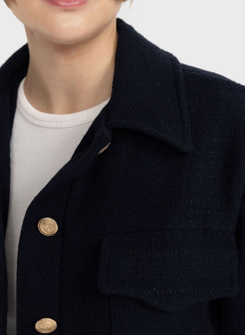 DeFacto Bomber Shirt Collar Blazer - Image 4