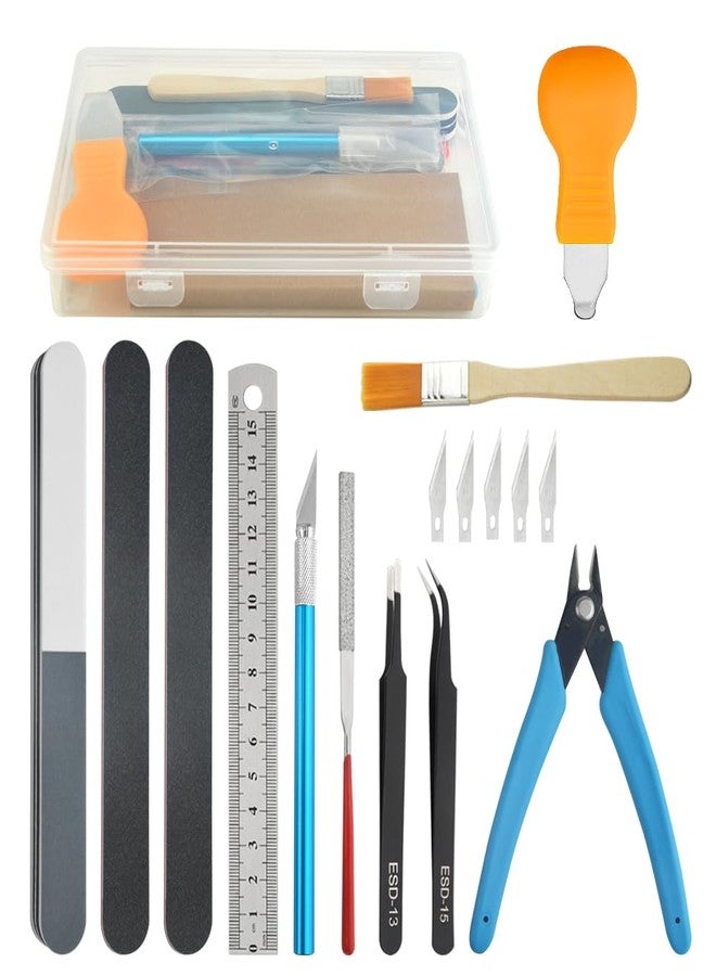 Bigstone 17 PCS Gundam Model Tools Kit Hobby Building Tools Set for Cars, Airplanes, Buildings, Gundam, Robots Models Building Repairing and Fixing ext. - Image 1