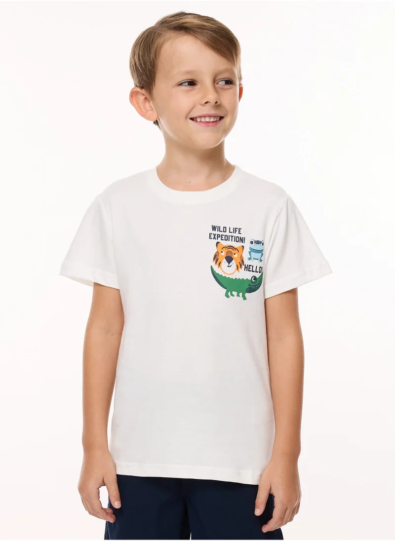 victor and jane Victor and Jane Classic Navy Cotton T-Shirt & Pull-On Shorts Set with Elasticated Waist