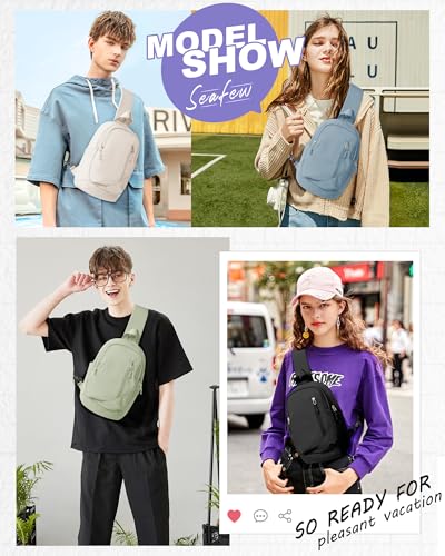 SEAFEW Small Black Sling Crossbody Bag for Men Women, Tactical Backpack Shoulder Daypack Mini Anti-Theft Motorcycle Chest Bags, Small One Strap Backpack for Casual Travel Hiking Outdoor Sports - Image 2