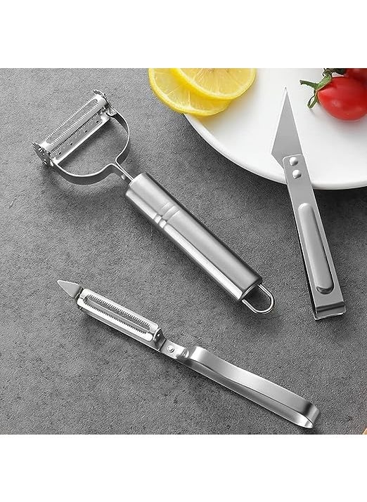 Pamidhar Pamidhar 3in1 Vegetable Fruit Peeler with Meat Cutter Multifunctional Razor Sharp Slicer Julienne Shedder and Durable Hand Peeler for Kitchen Use  - Image 1