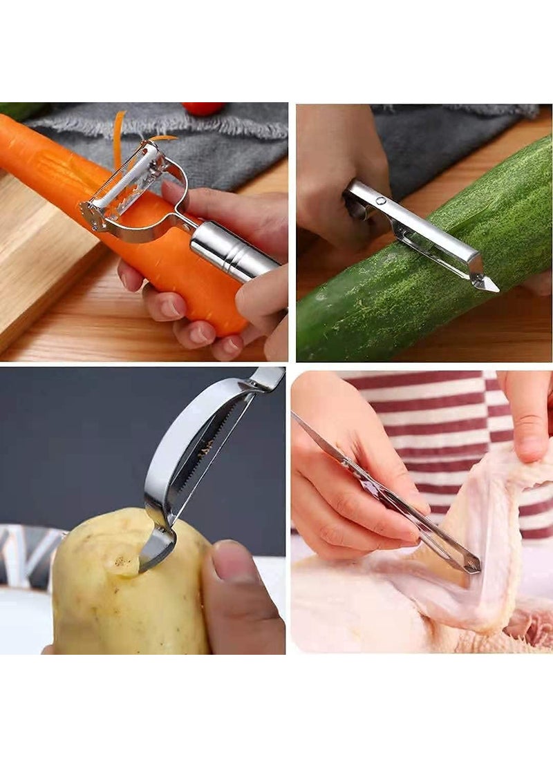 Pamidhar Pamidhar 3in1 Vegetable Fruit Peeler with Meat Cutter Multifunctional Razor Sharp Slicer Julienne Shedder and Durable Hand Peeler for Kitchen Use  - Image 4
