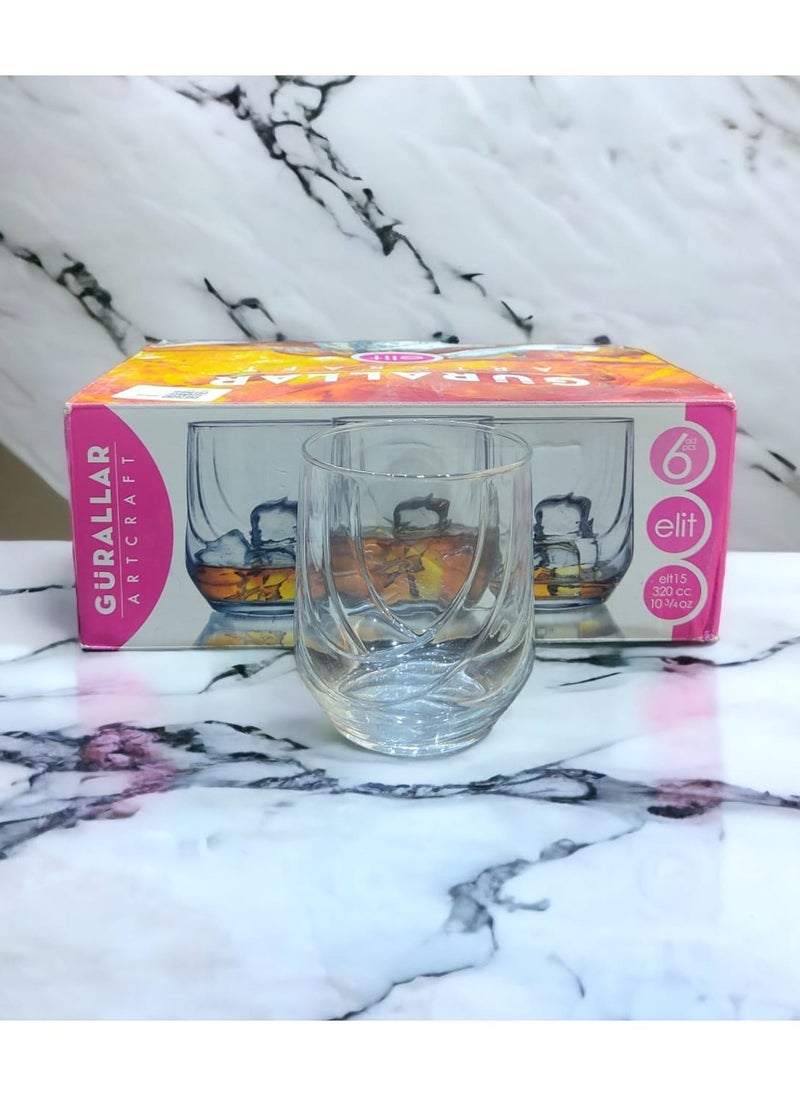 LAV Cups set for juice , water and drinks 6 pieces 320ml  - Image 2