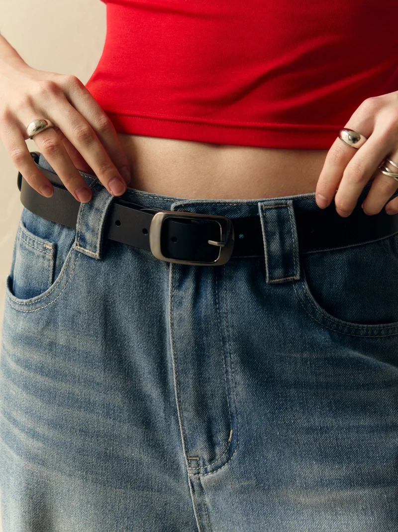 Lichi  Leather belt with large buckle  | Best Price UAE
