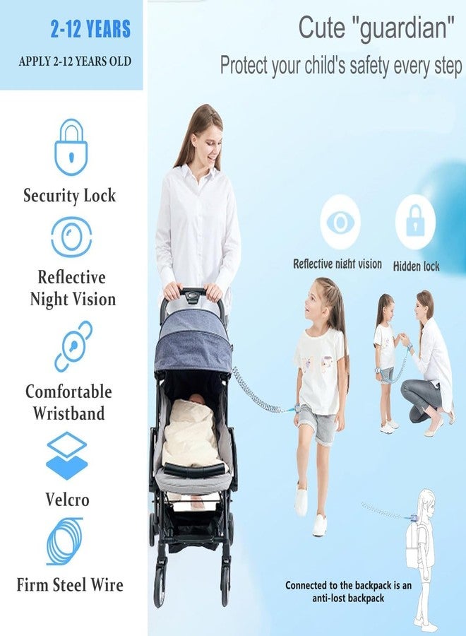 DKWIN Toddler Wrist Link Safety Harness - Anti-Lost Strap for Kids with Lock System, Soft Cushion Wristbands for Outdoor Use - Image 2