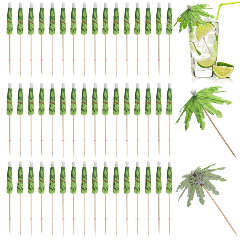 50pcs Cocktail Umbrellas for Drinks Coolrunner Coconut Palm Tree Umbrella Toothpicks Tropical Umbrella Decorations for Drinks Cocktail Cupcake Fruit  Add a Great Addition to Themed Party