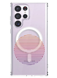 Magnetic Case for Samsung Galaxy S23 Ultra 6.8-inch Compatible with MagSafe Wireless Charging, Shockproof Phone Bumper Cover Linear Light