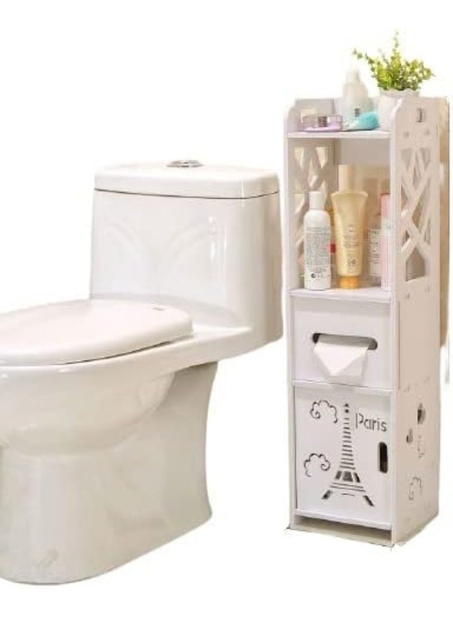 Bathroom widening shelf toilet floor storage cabinet toilet storage cabinet with drawer arrangement rack  - Image 1