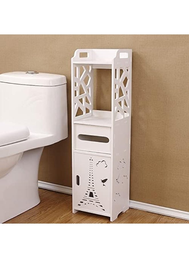 Bathroom widening shelf toilet floor storage cabinet toilet storage cabinet with drawer arrangement rack  - Image 2