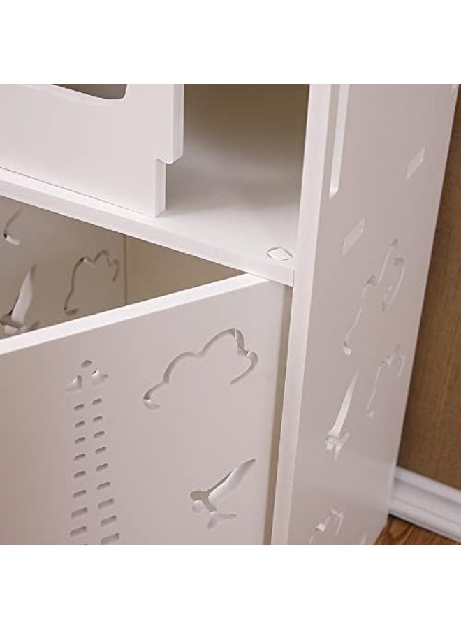Bathroom widening shelf toilet floor storage cabinet toilet storage cabinet with drawer arrangement rack  - Image 4