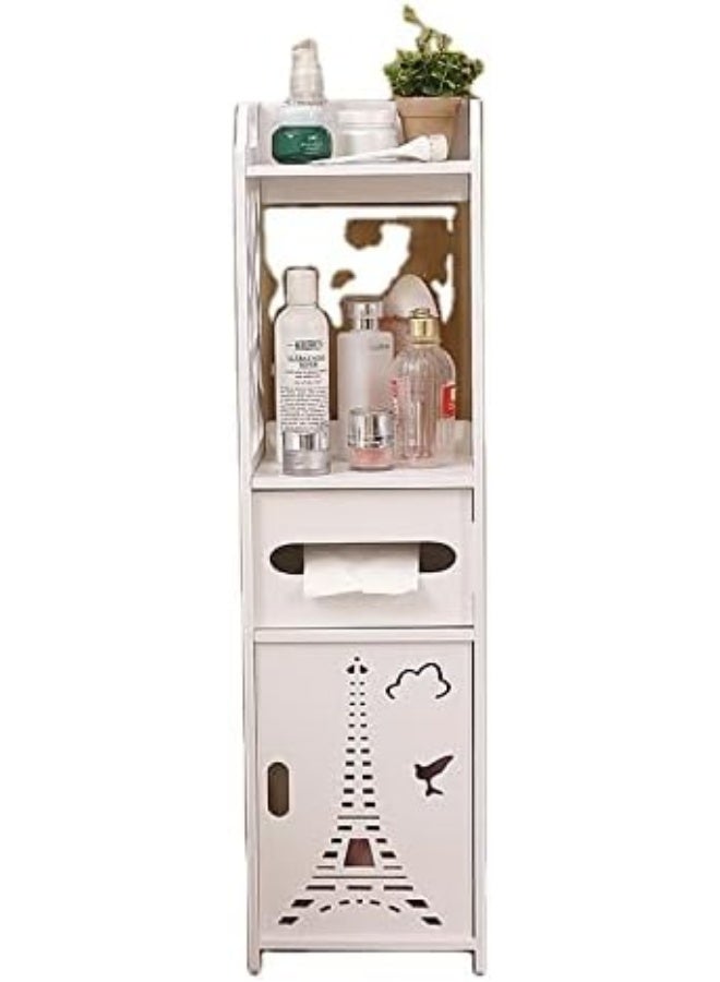 Bathroom widening shelf toilet floor storage cabinet toilet storage cabinet with drawer arrangement rack  - Image 5