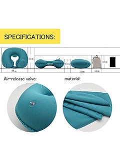ShipFayda ShipFayda Automatic Push Button Inflatable Type Comfortable Travel Backpack Pillow UShaped Air Pillow for Outdoor Travelling and Picnic Neck Pillow Velvet Neck Pillow Finger Pack of 1  - Image 5