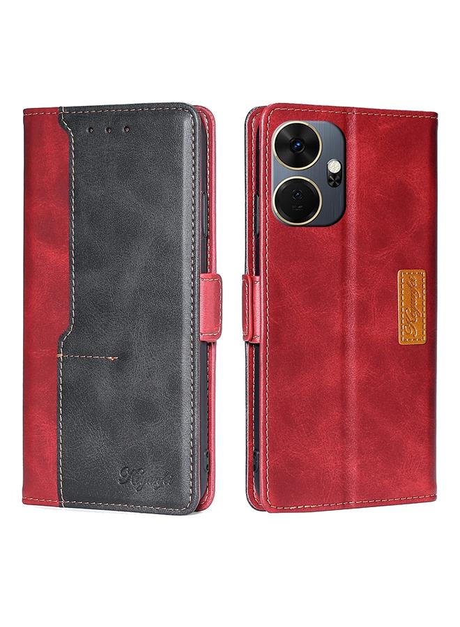 S-TOP Case For Itel P55+ 4G Contrast Color Side Buckle Leather Phone Case - Image 1