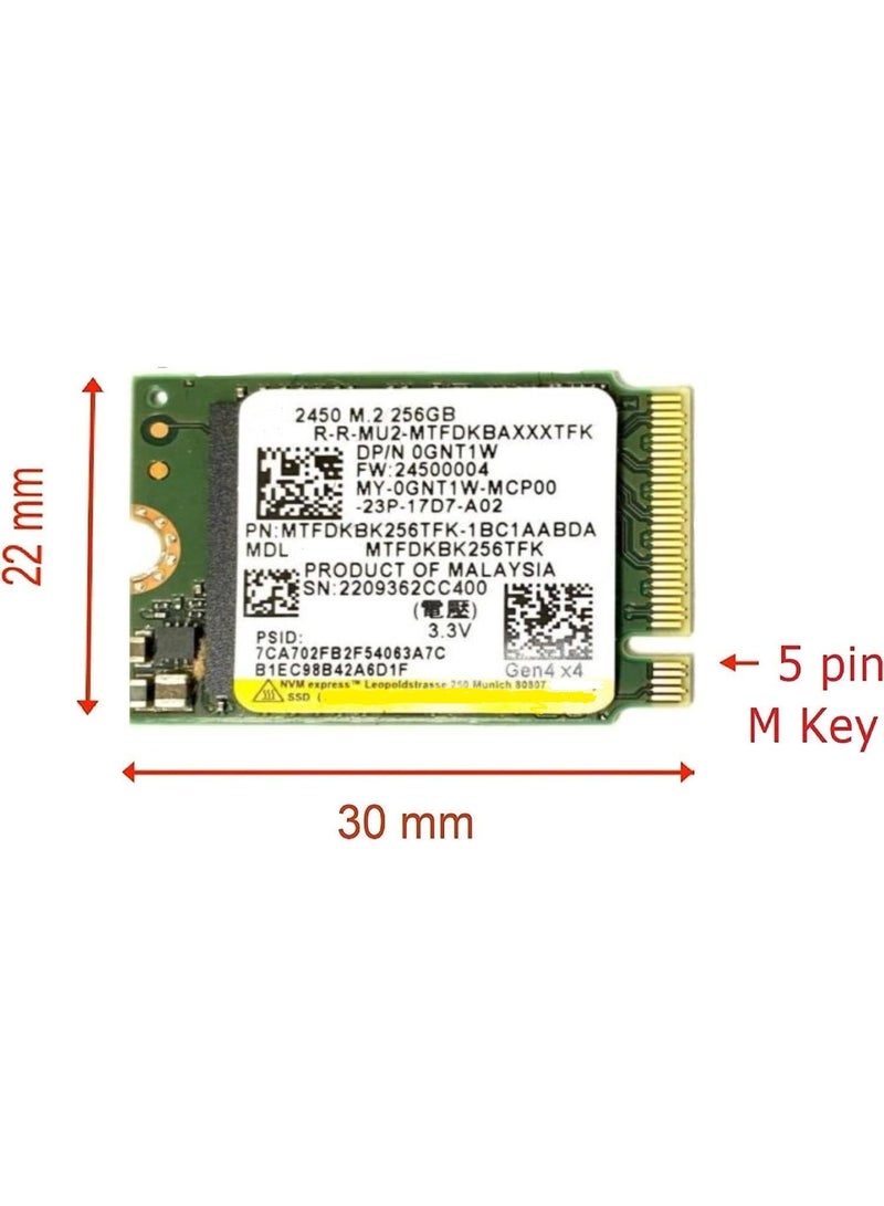 Internal SSD 256GB – M.2 2230 PCIe NVMe – 30mm High-Speed Solid State Drive - Image 2