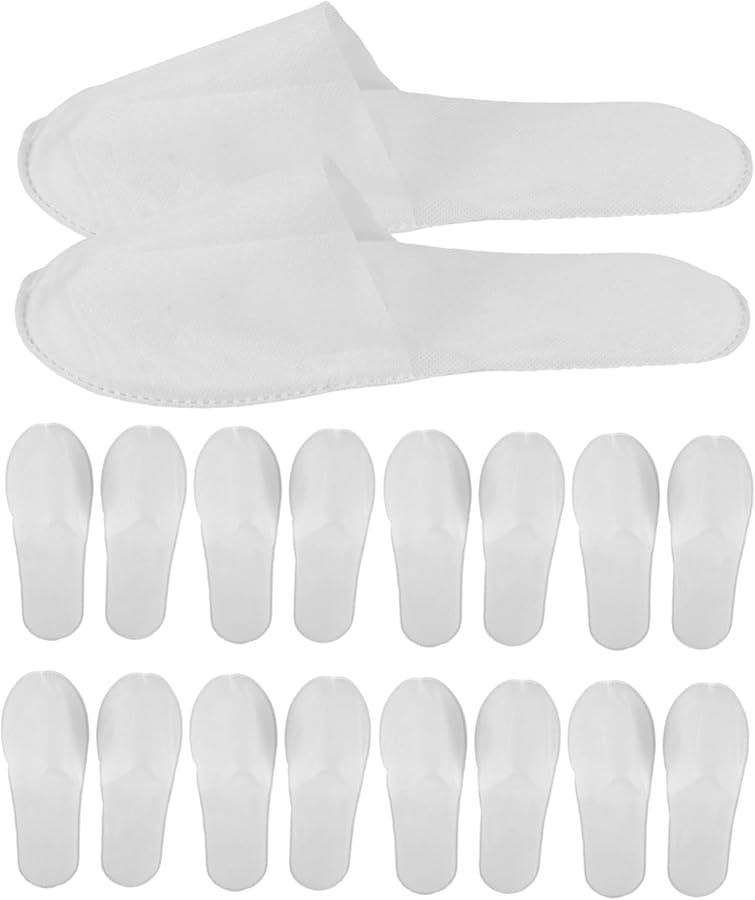 10 Pairs Hotel Slippers Non Slip Closed Toe Design Thick Nonwoven Disposable for Guests - Image 1