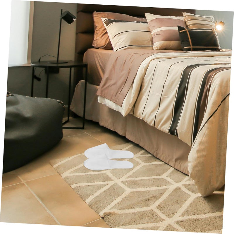 10 Pairs Hotel Slippers Non Slip Closed Toe Design Thick Nonwoven Disposable for Guests - Image 3