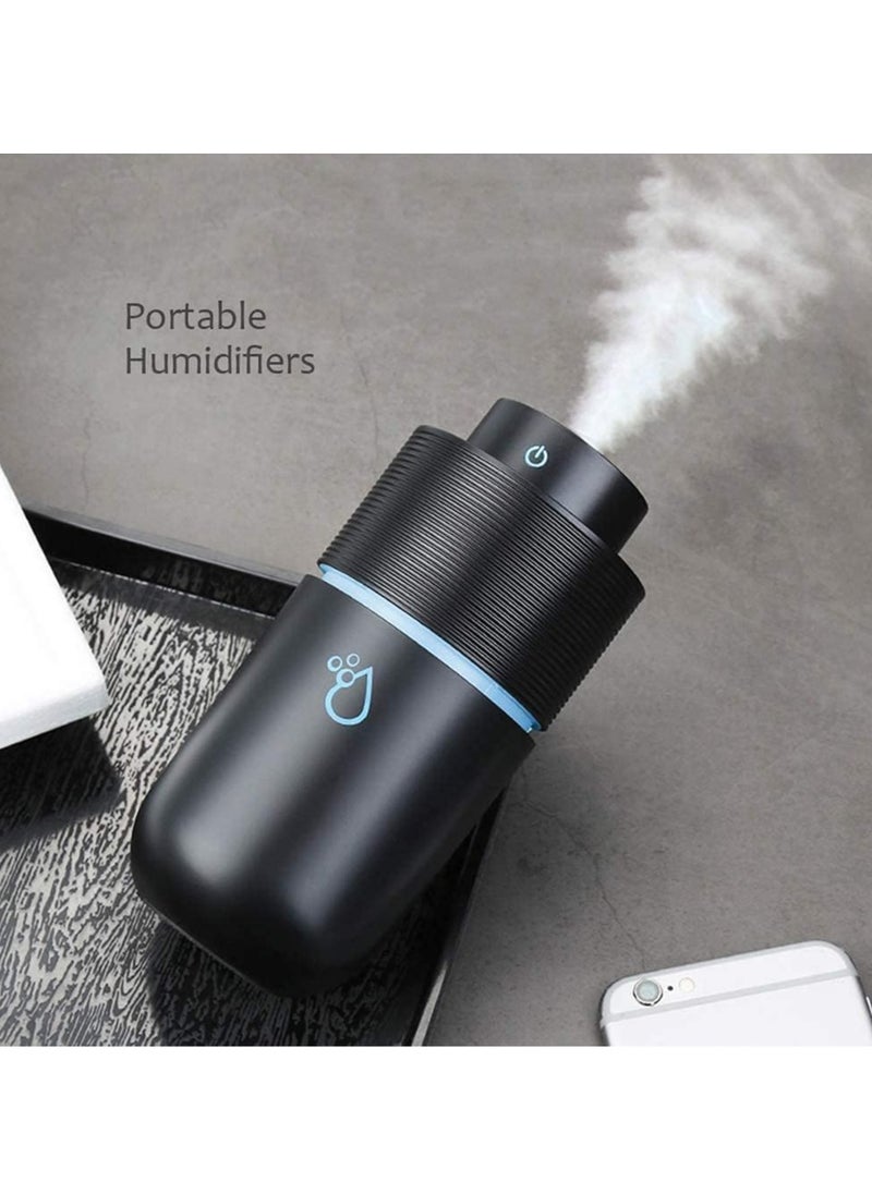 Car Diffuser Car Humidifier, USB Essential Oil Diffusers 7 Colors LED Lights 200mL Big Capacity Aromatherapy Air Freshener(Black-Grey)