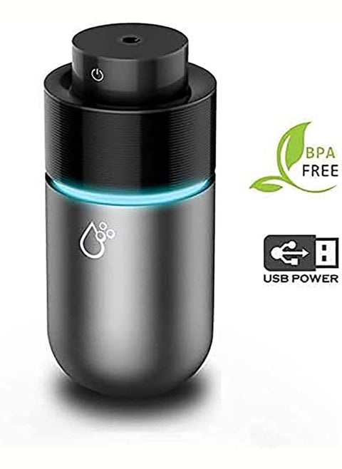 Car Diffuser Car Humidifier, USB Essential Oil Diffusers 7 Colors LED Lights 200mL Big Capacity Aromatherapy Air Freshener(Black-Grey)