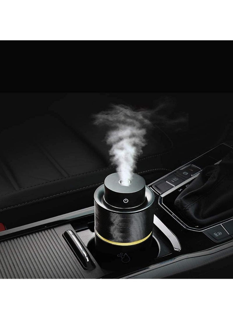 Car Diffuser Car Humidifier, USB Essential Oil Diffusers 7 Colors LED Lights 200mL Big Capacity Aromatherapy Air Freshener(Black-Grey)