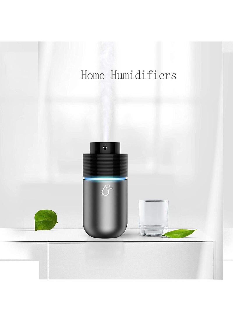 Car Diffuser Car Humidifier, USB Essential Oil Diffusers 7 Colors LED Lights 200mL Big Capacity Aromatherapy Air Freshener(Black-Grey)