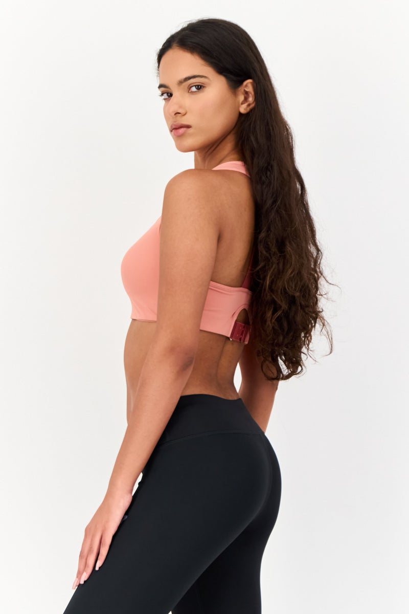 TRIUMPH حمالة صدر رياضية مبطنة بسيطة للنساء، خوخي داكن - Image 2