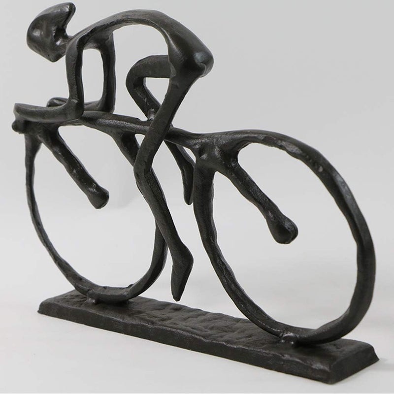 Bitopbi Cast Iron Art Sculpture Home Decoration Statue for The Bicycle Enthusiast Metal Figurine Art Home Décor for Runner Sportsman Cyclist Bicycle Enthusiast (4# Cyclist) - Image 2