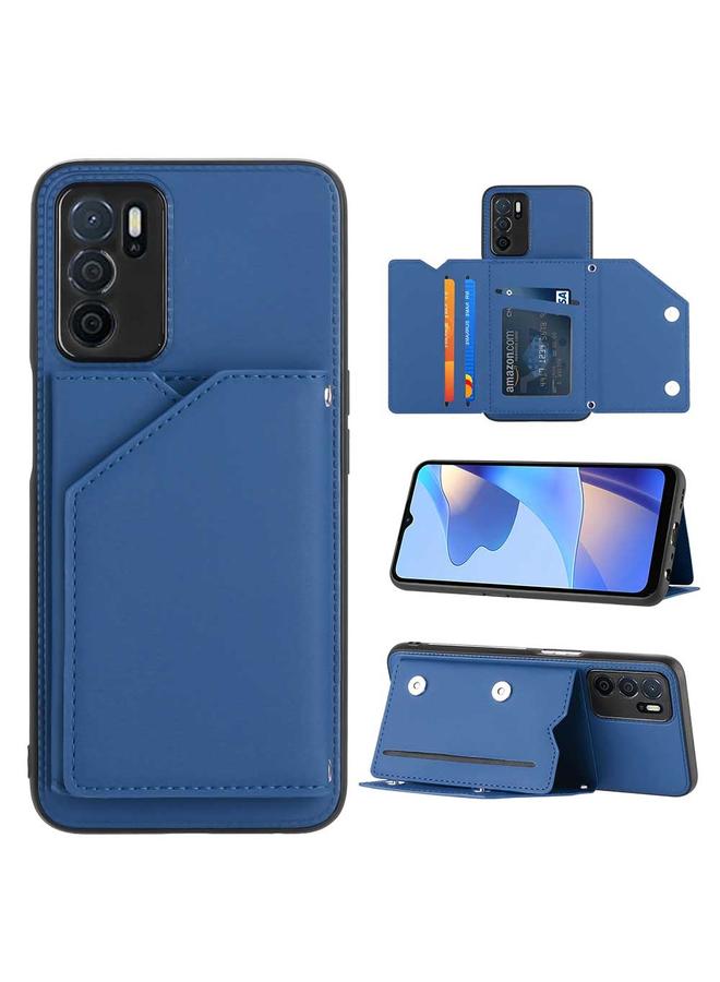 erorex Case For OPPO A16 Skin Feel PU + TPU + PC Card Slots Phone Case - Image 1