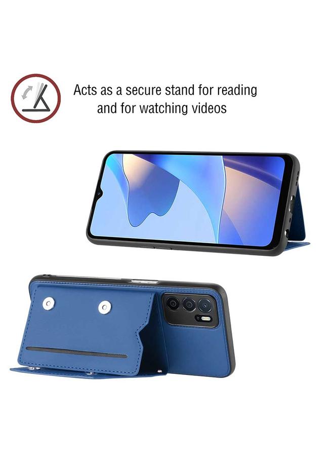 erorex Case For OPPO A16 Skin Feel PU + TPU + PC Card Slots Phone Case - Image 2