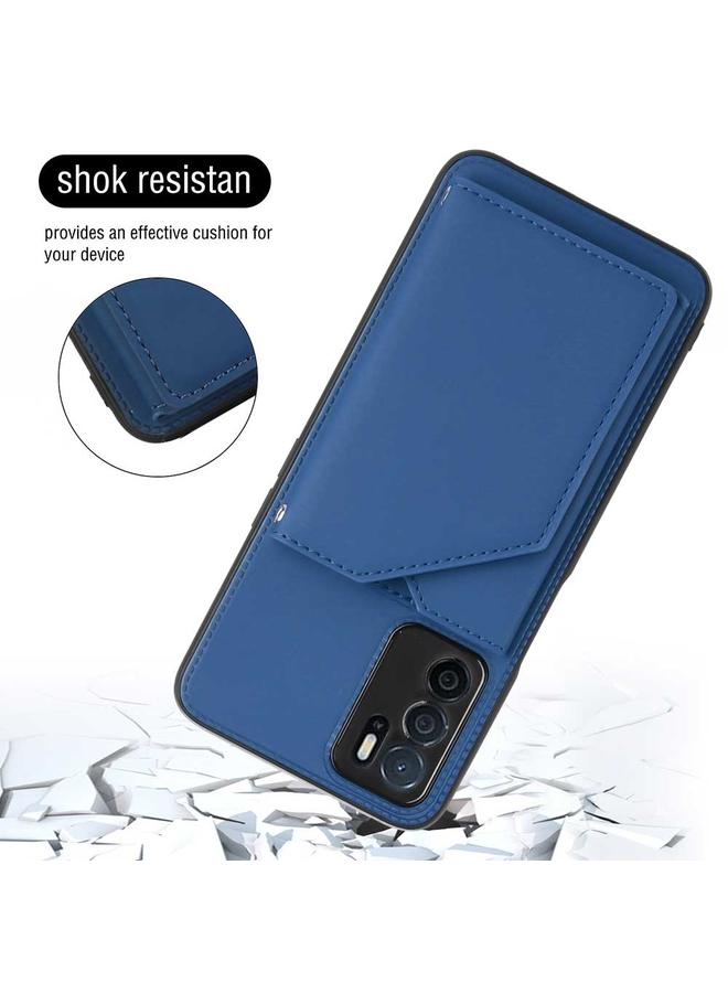 erorex Case For OPPO A16 Skin Feel PU + TPU + PC Card Slots Phone Case - Image 4