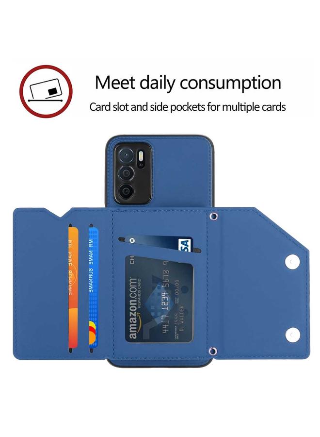 erorex Case For OPPO A16 Skin Feel PU + TPU + PC Card Slots Phone Case - Image 3