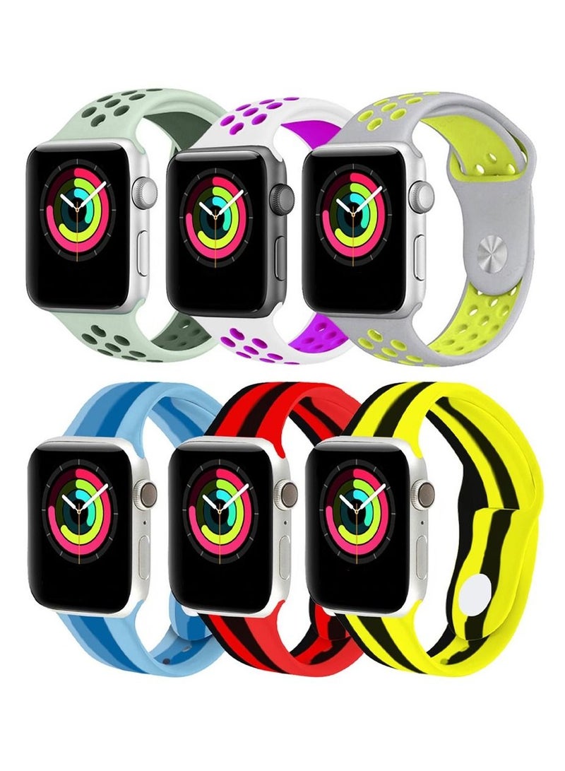 Apple Watch 41mm 40mm 38mm Silicone Sport Band 6-Pack Nike Design and Rainbow Collection 4