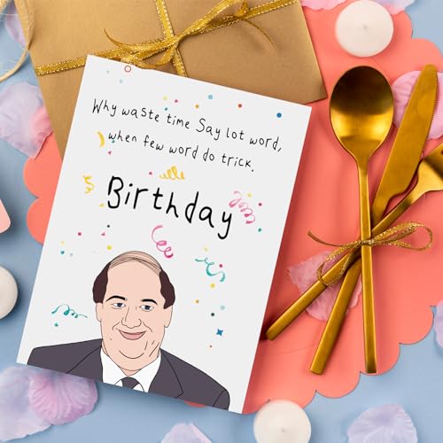 Bhiosng Funny The Office Birthday Cards for Boss Manager Colleague Coworker Women Men, Humorous Birthday Card for Office Fans, Last Minute Bday Gift for Dad Mom Him Her - Image 5