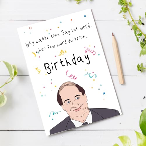 Bhiosng Funny The Office Birthday Cards for Boss Manager Colleague Coworker Women Men, Humorous Birthday Card for Office Fans, Last Minute Bday Gift for Dad Mom Him Her - Image 4