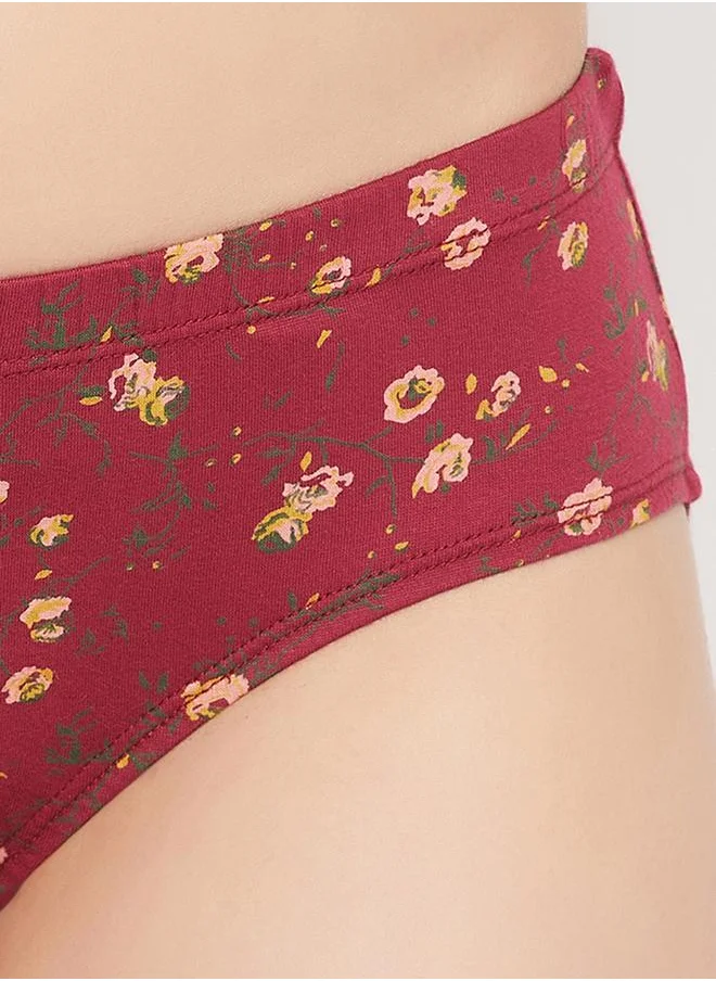 Clovia Multicolor Pack of 3 Mid Waist Printed Hipster Briefs by Styli