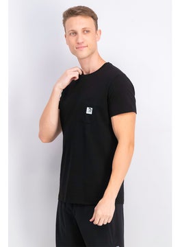 DIESEL Men Crew Neck Short Sleeve Front Pocket T-shirt, Black  - Image 4