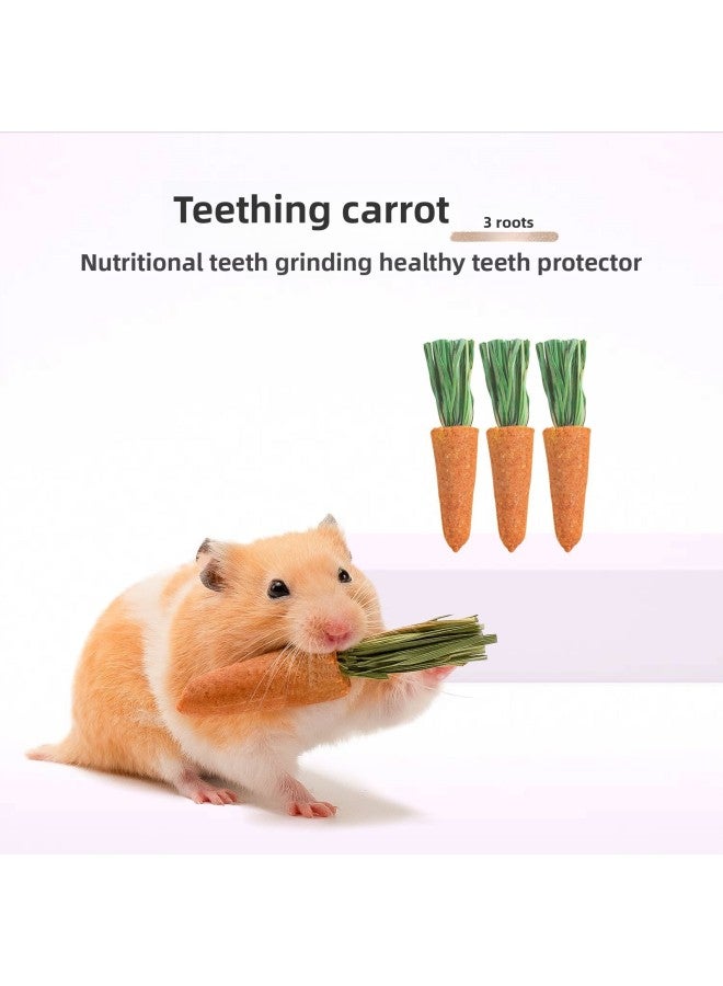 Hamster Snacks And Food Nutrition Wafer Biscuits Food Golden Bear Grinding Stick Supplies Daquan Cuttlefish Mouse Special-Colour:Teething Snacks-3 Carrots  - Image 1