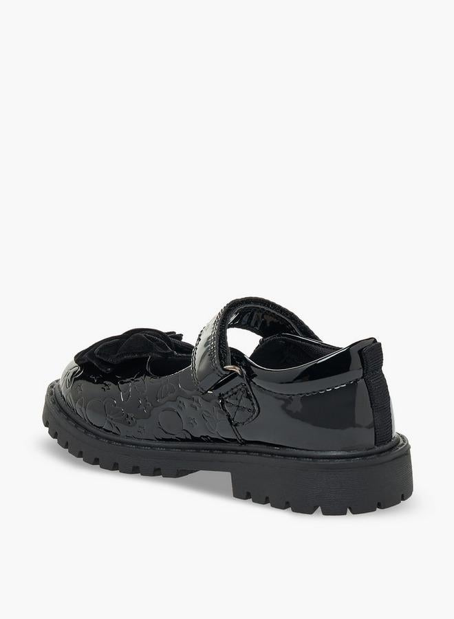 Disney Girls Bow Accent Hook & Loop School Shoes - Image 5