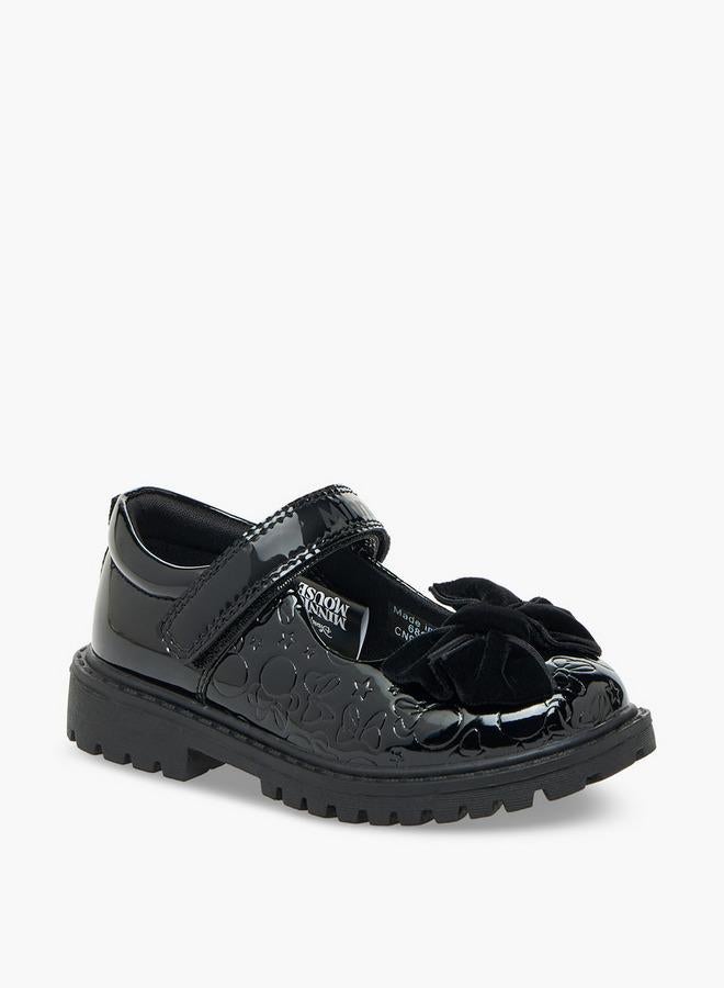 Disney Girls Bow Accent Hook & Loop School Shoes - Image 2
