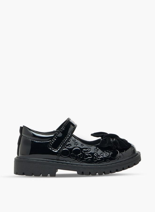 Disney Girls Bow Accent Hook & Loop School Shoes - Image 3