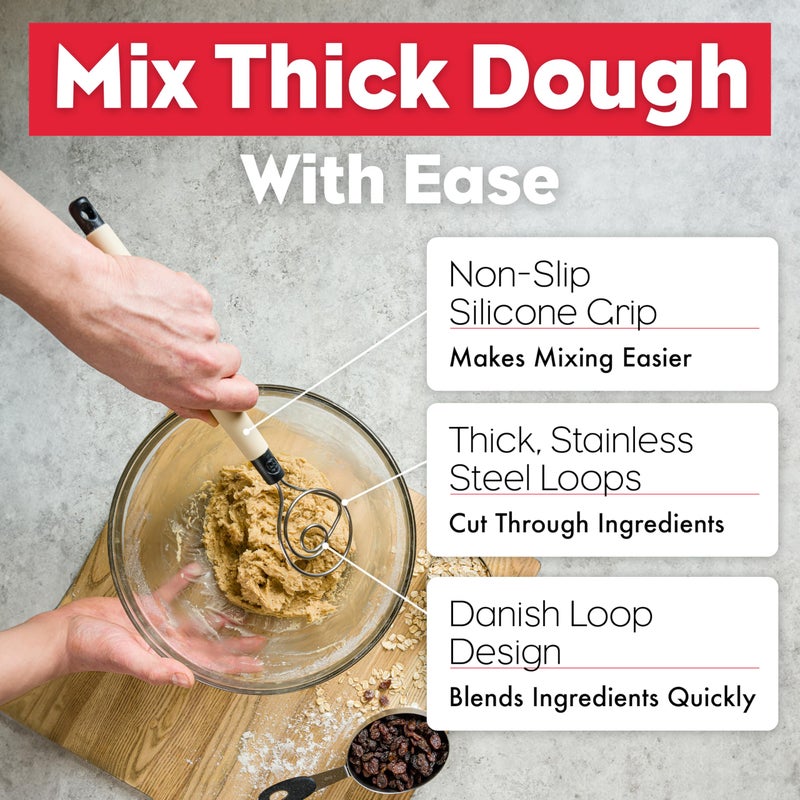 Brod & Taylor Dough Whisk - Heavy Duty Dishwasher-Safe Mixing Tool - Image 2