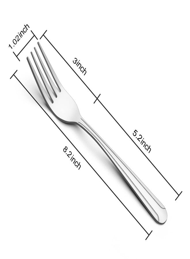 BEWOS 24 Pieces Dinner Forks Set, 8.2-Inch Stainless Steel Forks Silverware, Flatware Salad Forks for Home, Kitchen or Restaurant - Mirror Polished, Dishwasher Safe - Image 2