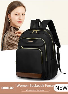 DUNISO Women Backpack Purse, Waterproof Backpack for Girl Woman Black Travel Bookbag Lady Shoulder Bag, Lightweight Ladies Fashion Daily Backpack Anti-theft Casual Daypack  - Image 1