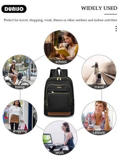 DUNISO Women Backpack Purse, Waterproof Backpack for Girl Woman Black Travel Bookbag Lady Shoulder Bag, Lightweight Ladies Fashion Daily Backpack Anti-theft Casual Daypack  - Image 3