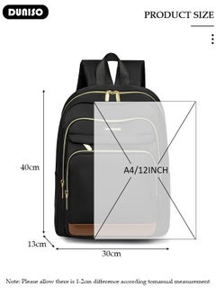 DUNISO Women Backpack Purse, Waterproof Backpack for Girl Woman Black Travel Bookbag Lady Shoulder Bag, Lightweight Ladies Fashion Daily Backpack Anti-theft Casual Daypack  - Image 4