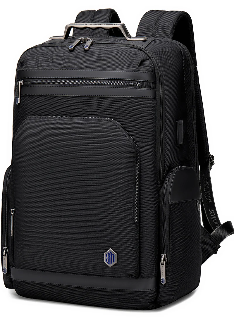 أركتيك هانتر Unisex Laptop Backpack Durable Anti-Theft 180° Open Bag with TSA Lock/ USB and Type-C Port for Office Business Travel College, B00415, Black