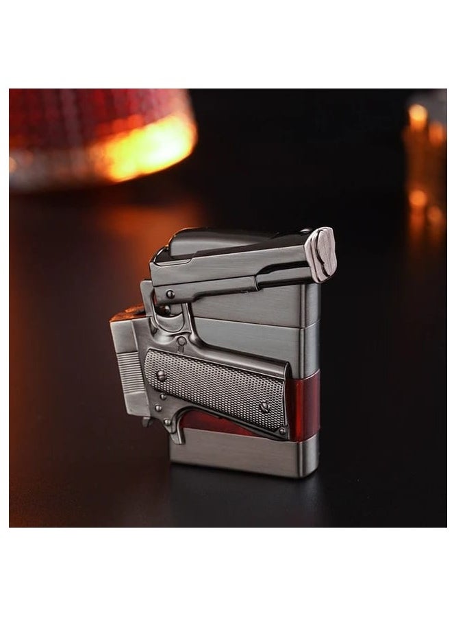 Generic Gun Pocket Lighter for Men ,Gun Design Windproof Lighter Gun Cool Design Lighter Gift for Men  - Image 1
